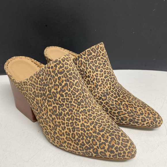Able Local Global Rojas Leopard Print Heeled Mule Shoes Size 8.5M - Picture 9 of 17
